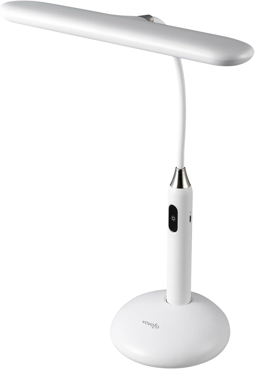 LED Desk Lamp 6778B - Touch Control, Adjustable 2700-7000K Color Temperature, 700 Lumens, 360° Flexible Gooseneck, USB-C Charging, 2.5hrs Cordless, Eye-Caring Light (White)